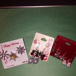 New Christmas earring and star snowflake pins lot2